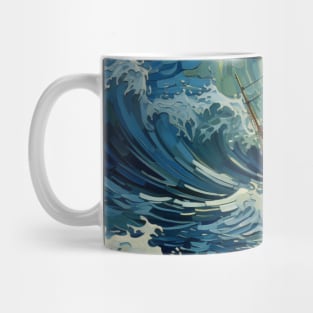 Ship on Storm Sea Mug